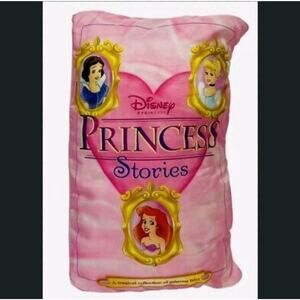 2007 Disney Princess Story Book Pillow Plush Cinderella Snow White Mermaid